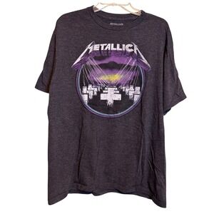 Metallica Mens Rock Music Band Graphic Master of Puppets Shirt Gray Size XL
